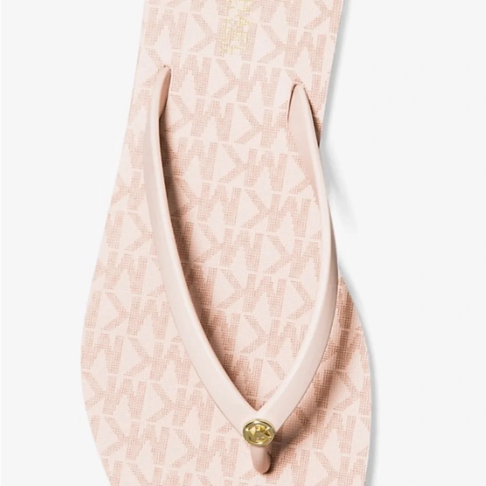 New Micheal Kors Pink Flip Flop with MK charm Womens size 9 - Picture 7 of 9